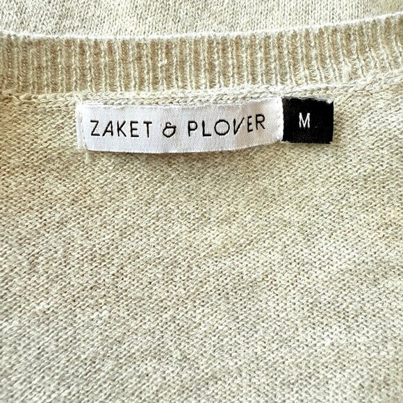 Zaket & Plover Cashmere Blend Rainbow Sleeve V-Neck Sweater Size M - Picture 5 of 13